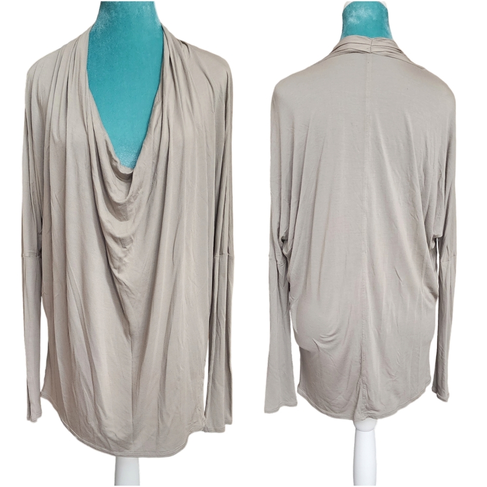 Helmut Lang 100% Modal Scala Draped Cowl Neck Lon… - image 1